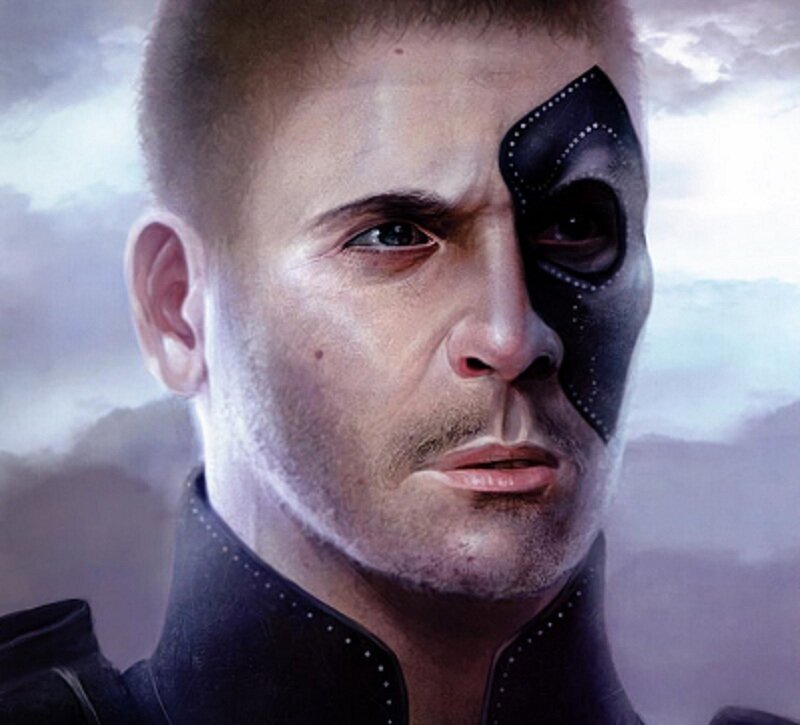 man with black mask