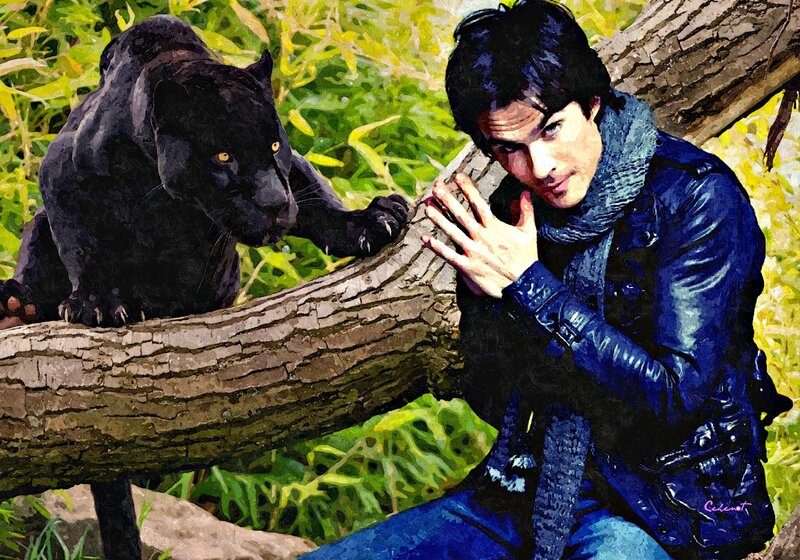 Man with Black Panther