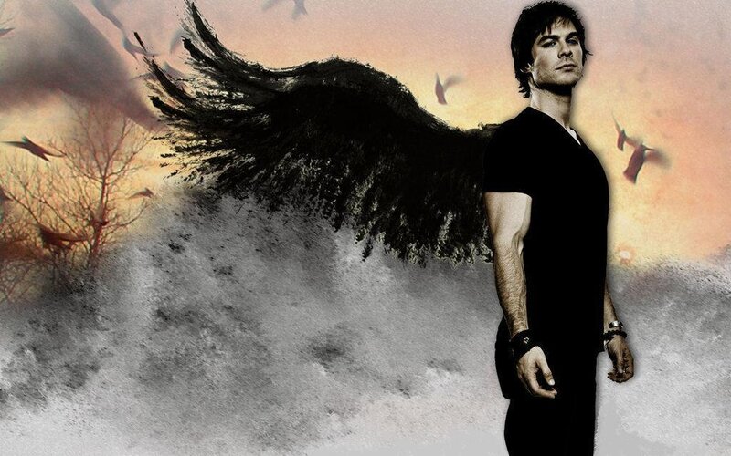 Man with Black Wings — Dramatic, Sunset