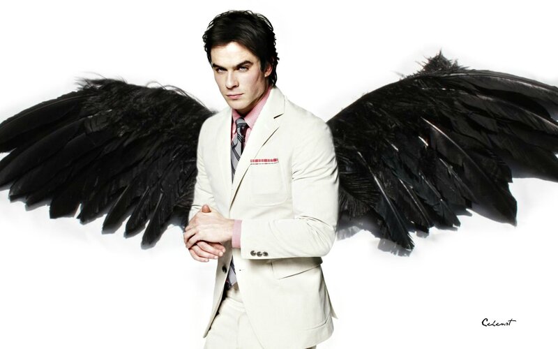 Man with Black Wings — White