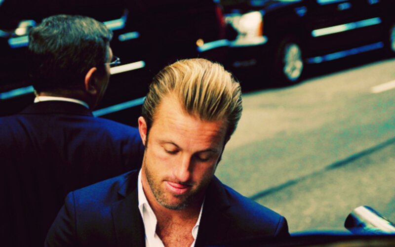 Man with Blonde Hair — Blue, Dramatic, Night