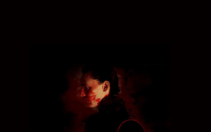 Man with Blood on Face — Black, Dramatic, Photograph, Dark Background, Red