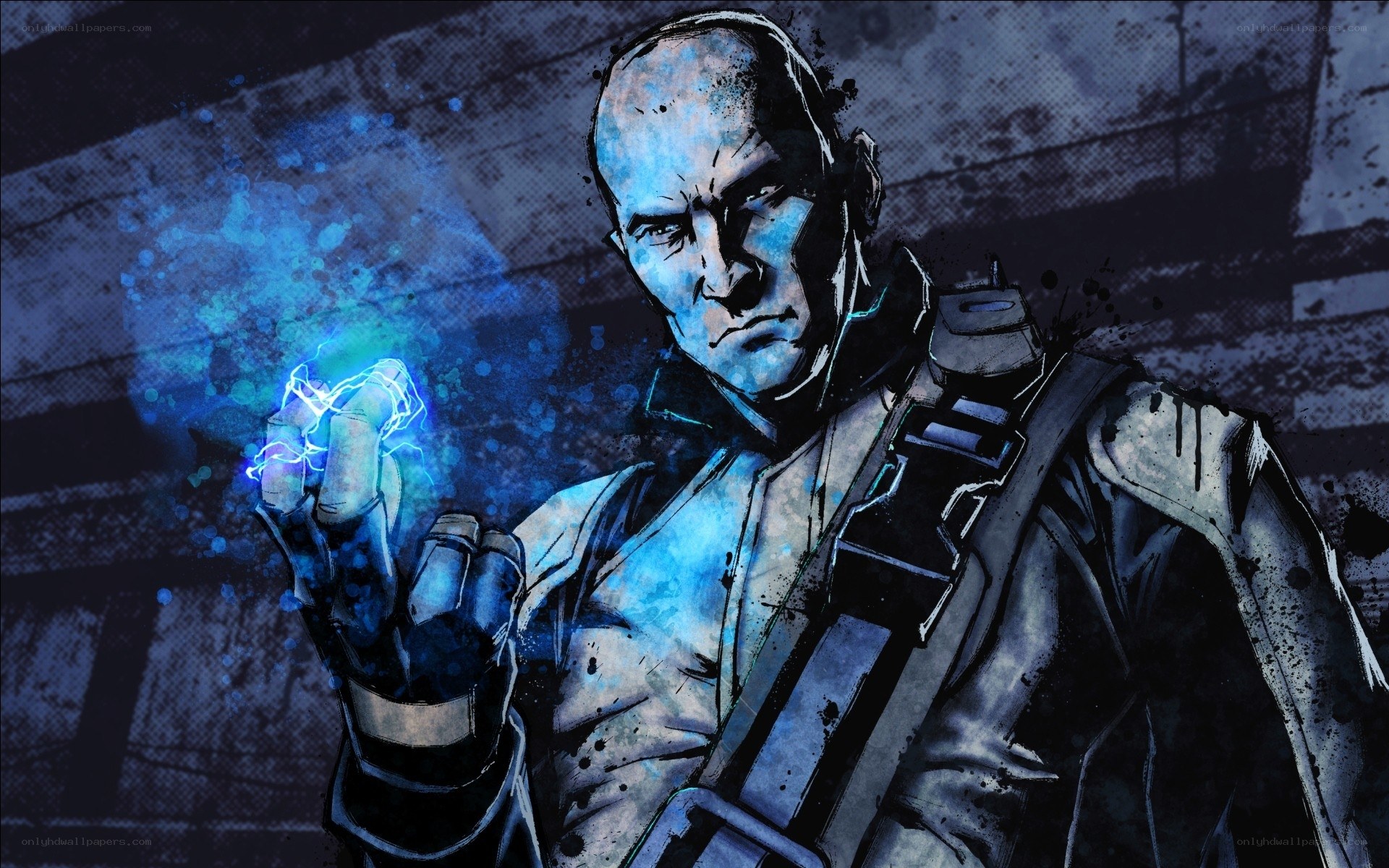 man with blue energy