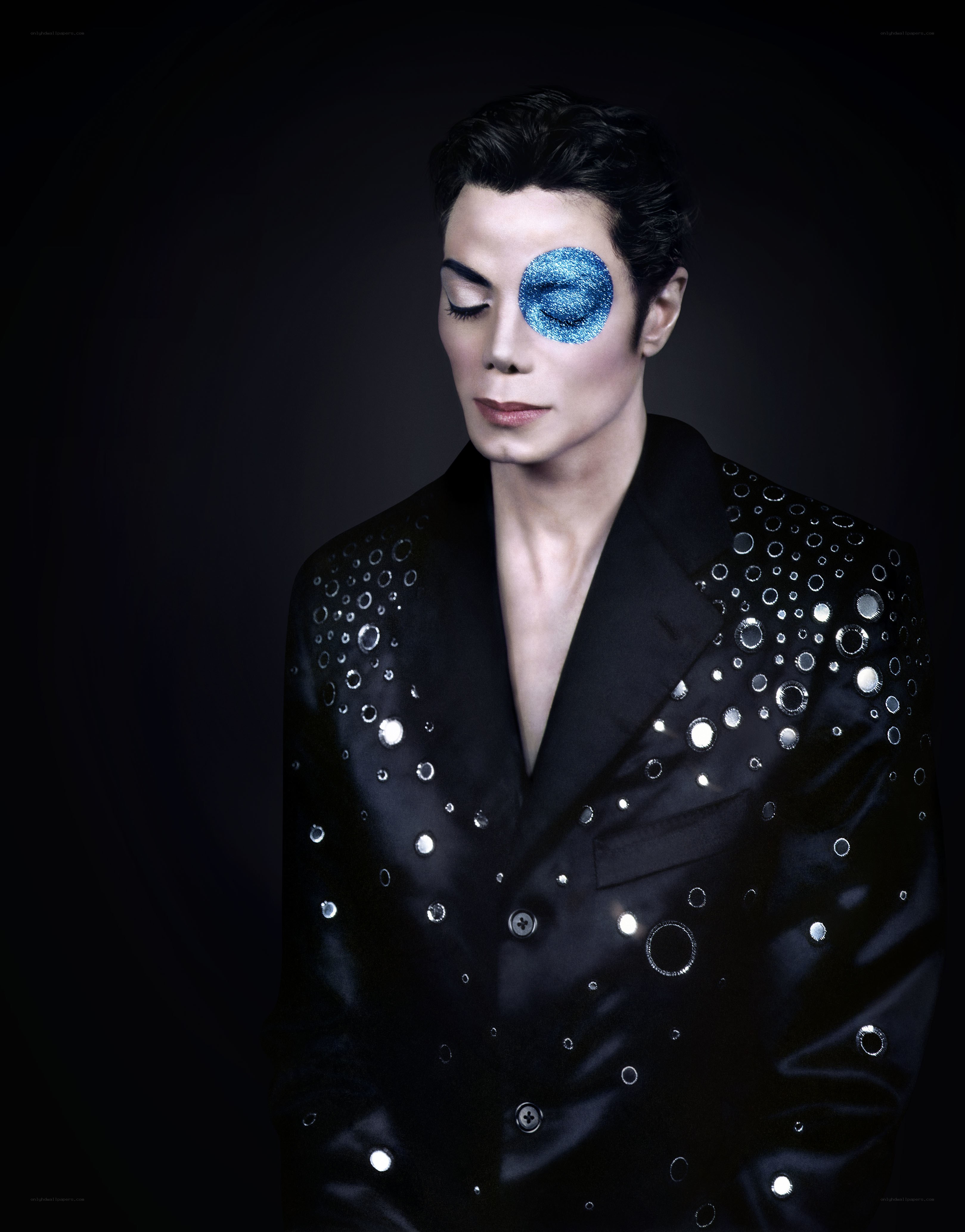 Man with blue eye makeup