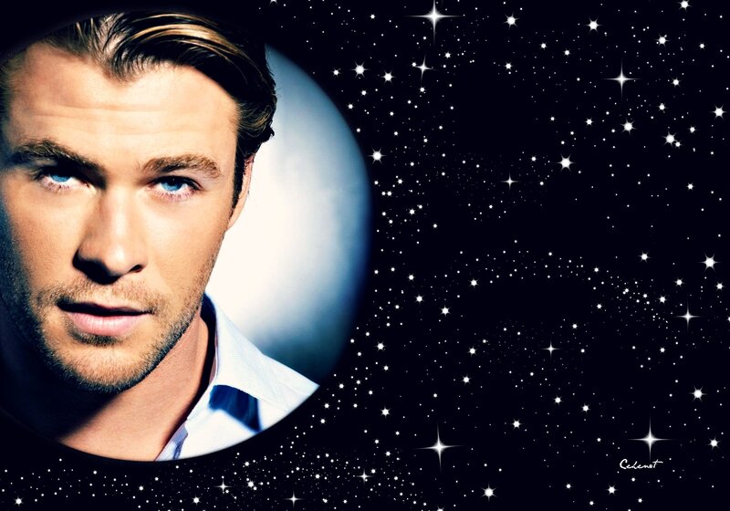 Man with Blue Eyes — Black, Dramatic, Night, Photograph, Stars