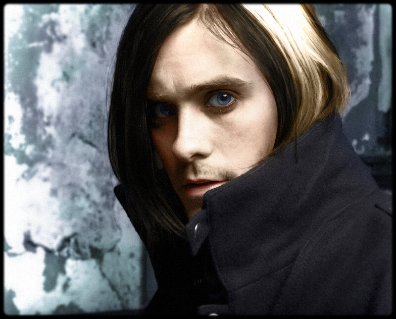 Man with Blue Eyes — Black, Dramatic, Photograph, Coat