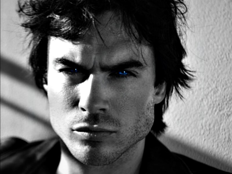 Man with Blue Eyes — Black, Dramatic, Photograph, Hair