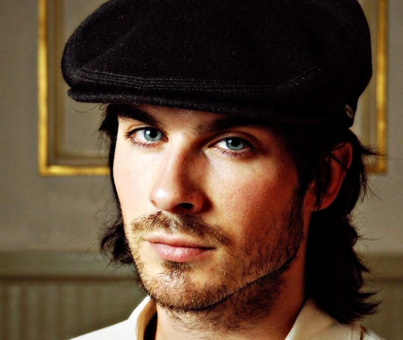 Man with Blue Eyes — Black, Serious, Photograph, Cap