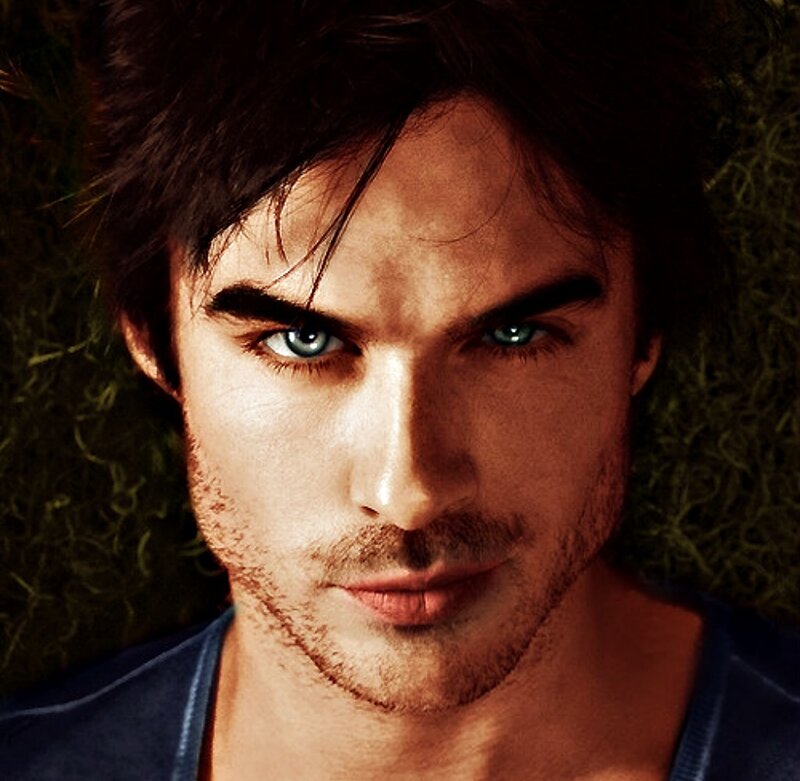 Man with Blue Eyes — Brown, Intense, Photograph