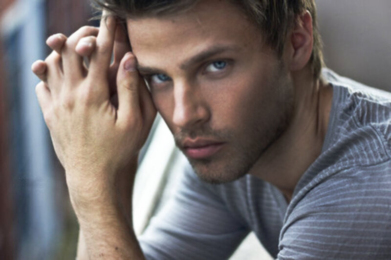 Man with Blue Eyes — Gray, Serious