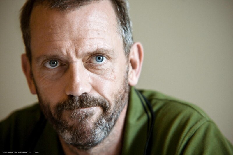 Man with Blue Eyes — Green, Serious, Photograph