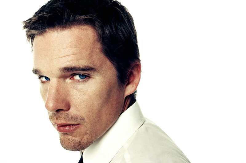 man with blue eyes in white shirt