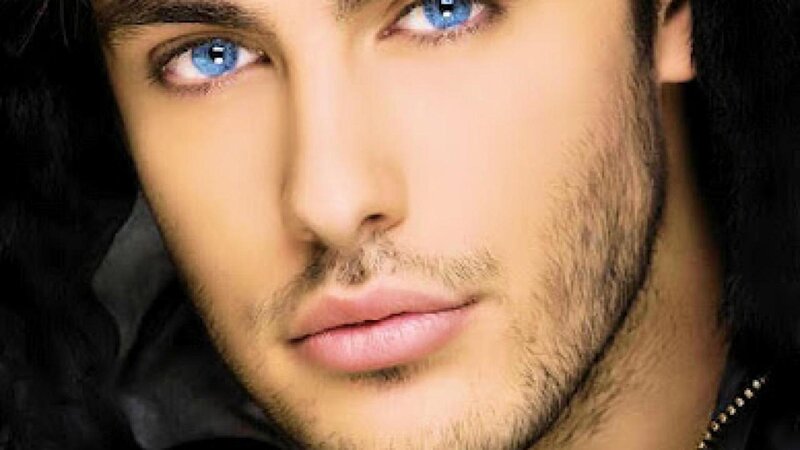 Man with Blue Eyes — Intense, Photograph, Beard