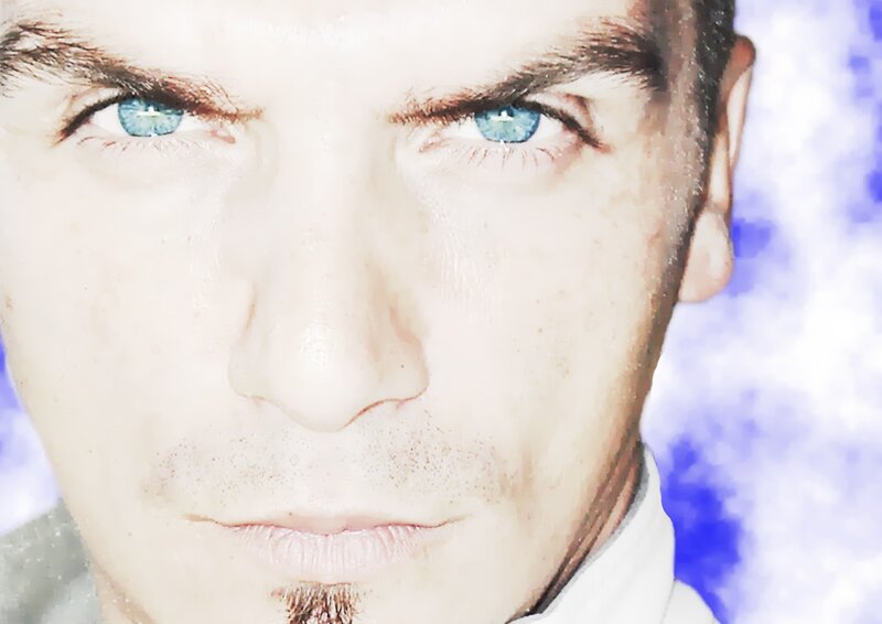 Man with Blue Eyes — Intense, Photograph