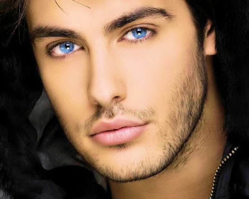 Man with Blue Eyes — Serious, Photograph, Black Hair