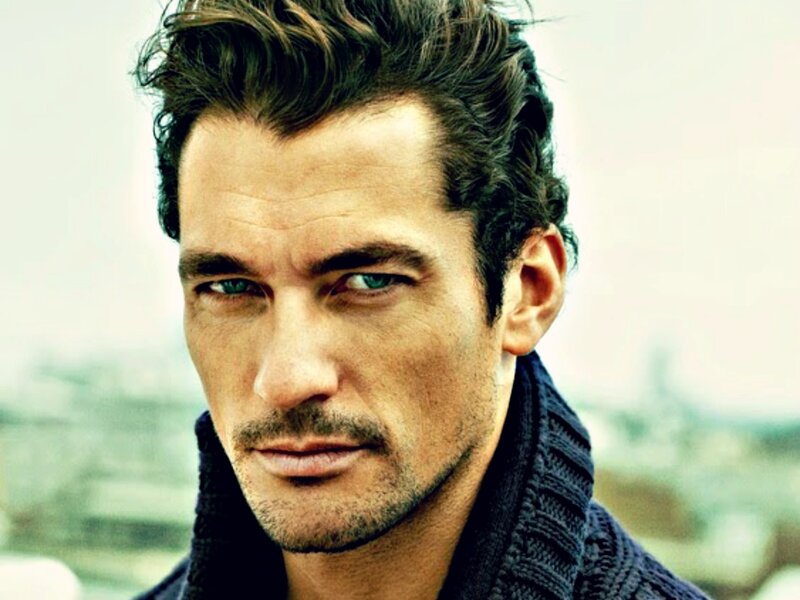 Man with Blue Eyes — Serious, Photograph, Sweater