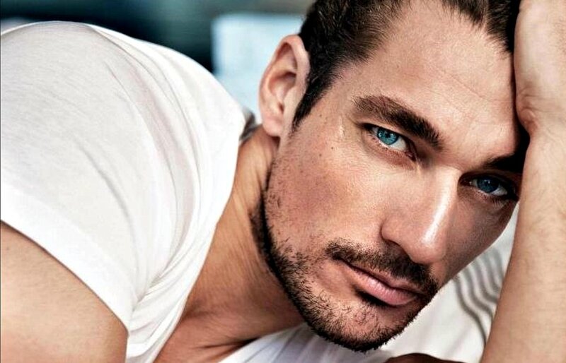 Man with Blue Eyes — White, Intense, Photograph