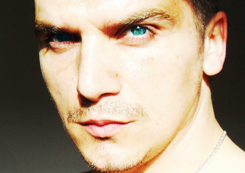 Man with Blue Eyes — White, Intense