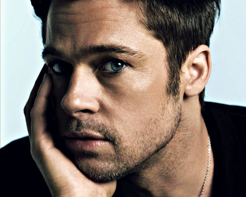 Man with Blue Eyes — White, Serious, Photograph, Hand, Necklace