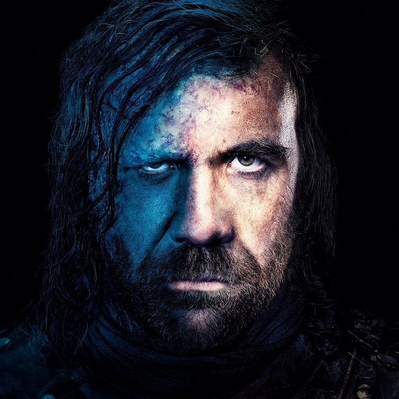 Man with Blue Face Paint — Dramatic, Photograph, Beard