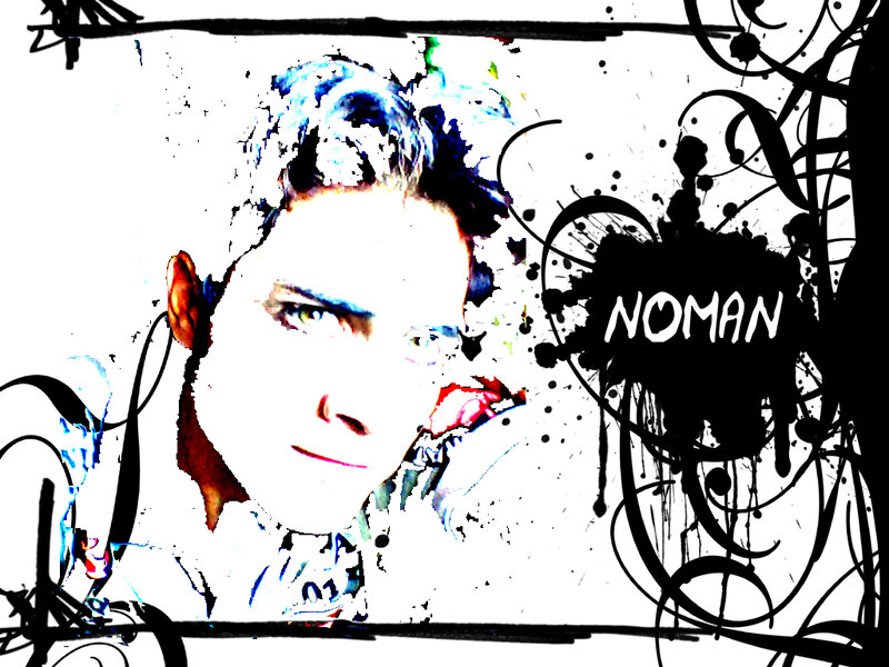 Man with Blue Hair — Black, Dramatic, Digital Art