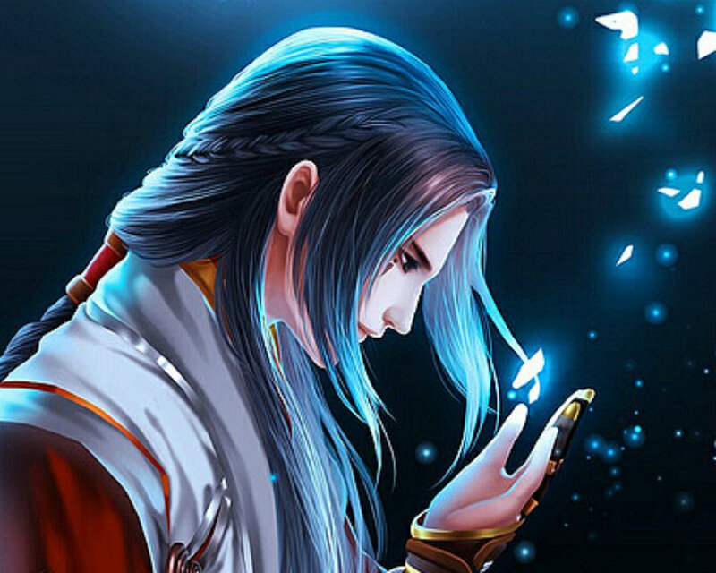 Man with Blue Hair — Dramatic, Night