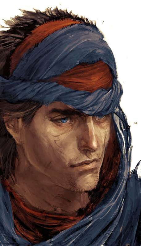 man with blue headband