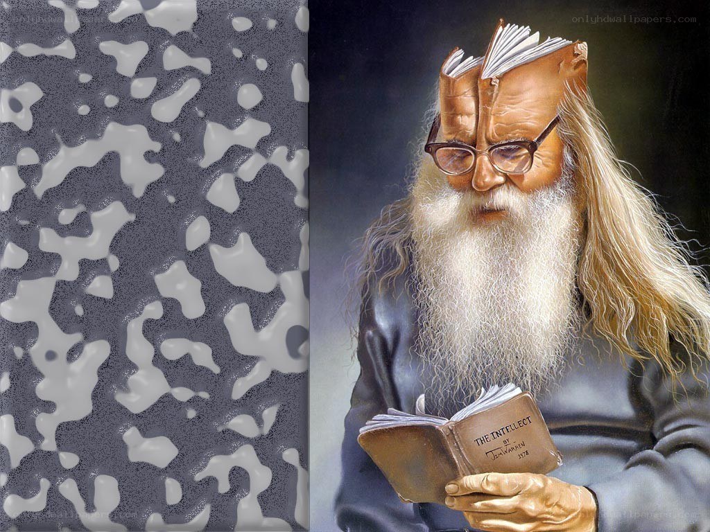 man with book and book head