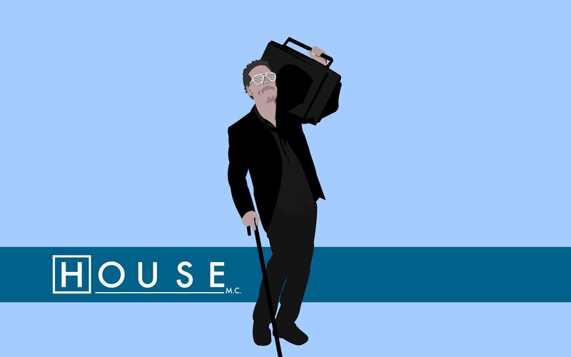 Man with Boombox — Blue