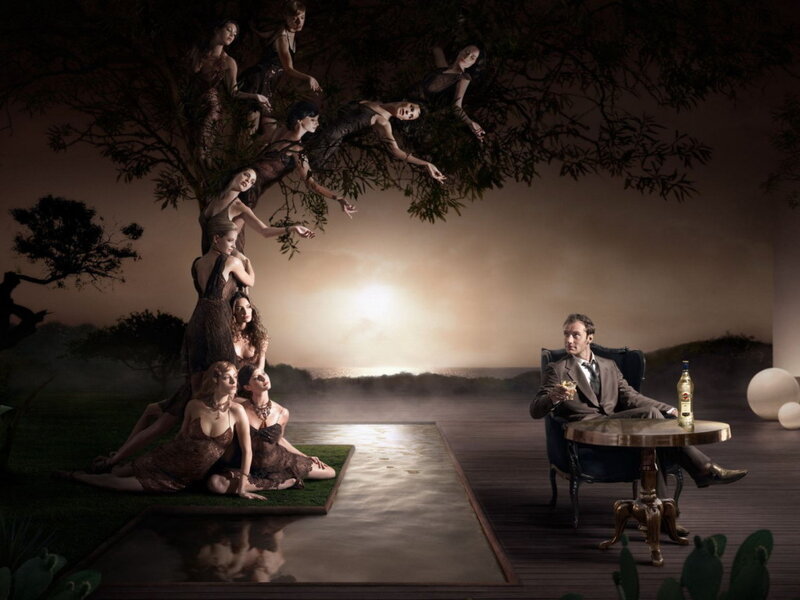 Man with Bottle and Women
