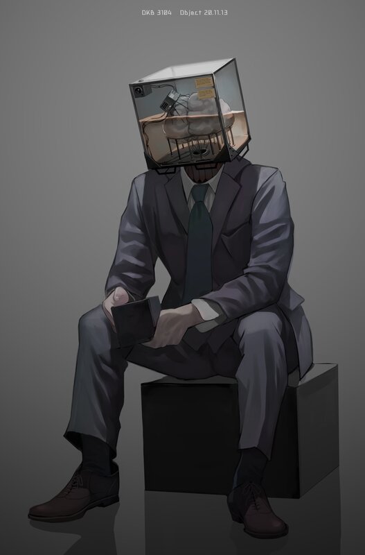 Man with Brain in Box