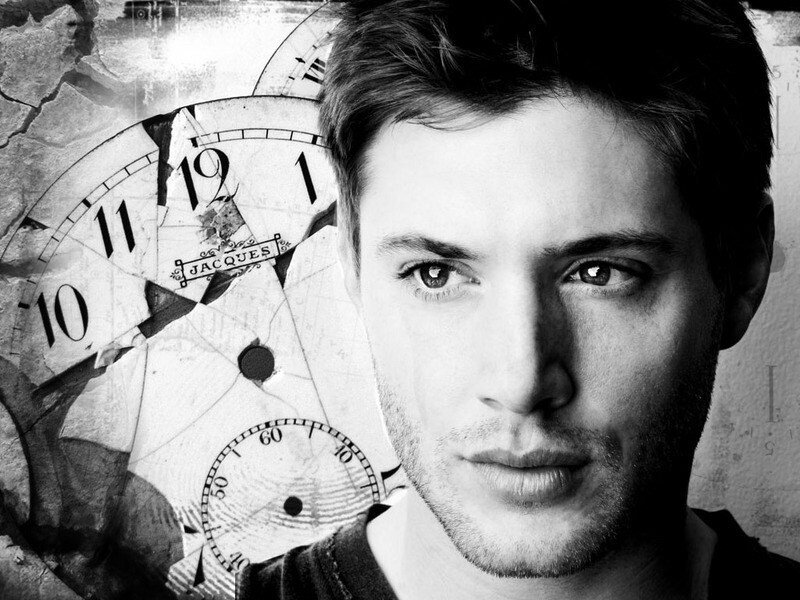 man with broken clock background