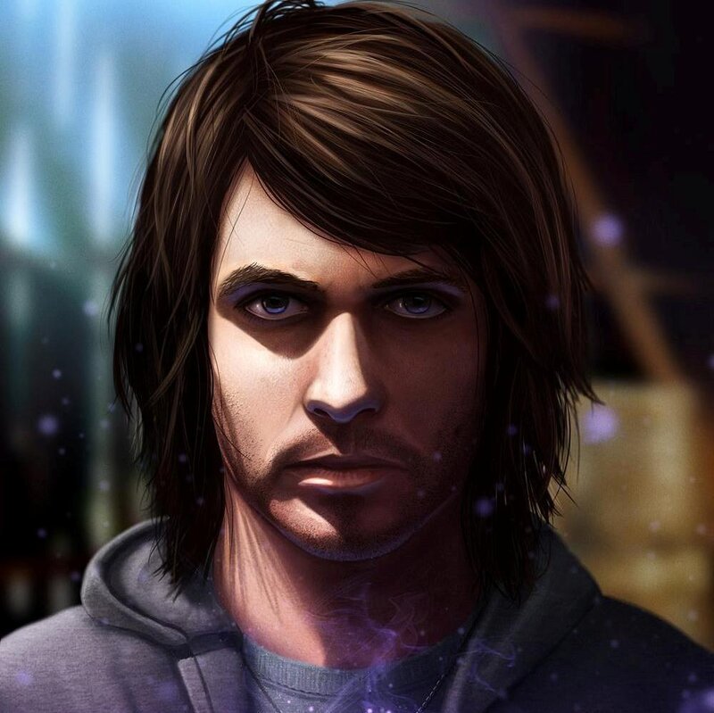 Man with Brown Hair — Dramatic, Digital Art