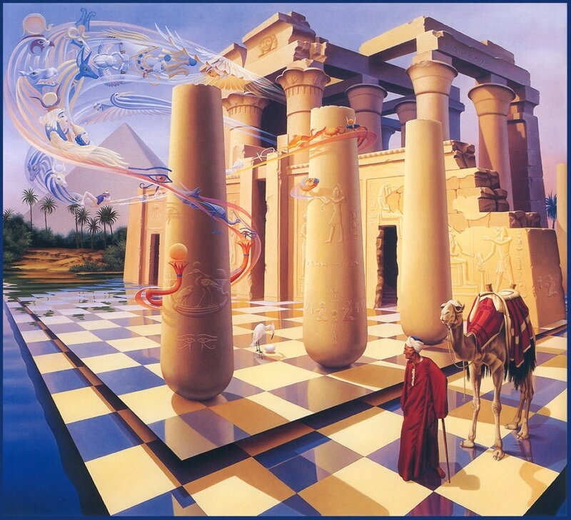 Man with Camel in Temple