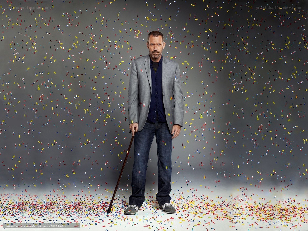man with cane and confetti