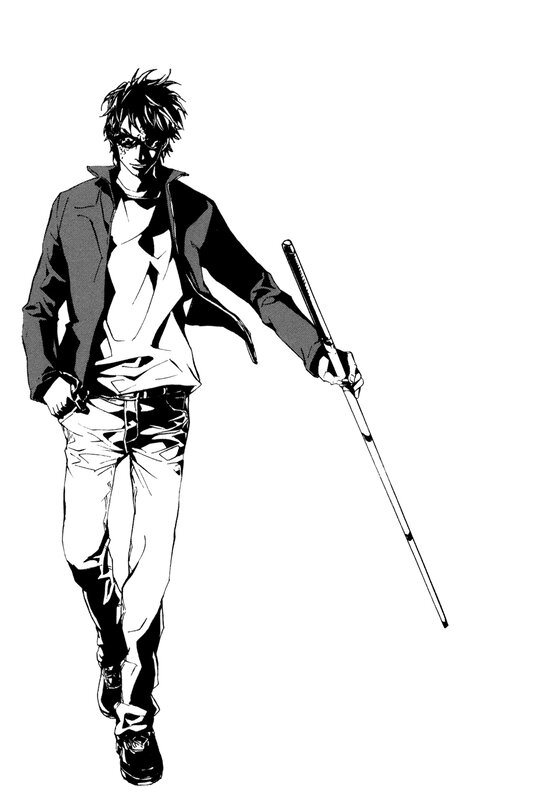 Man with Cane — Black, Dramatic