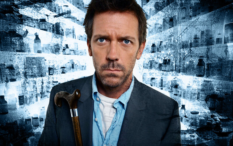 Man with Cane — Blue