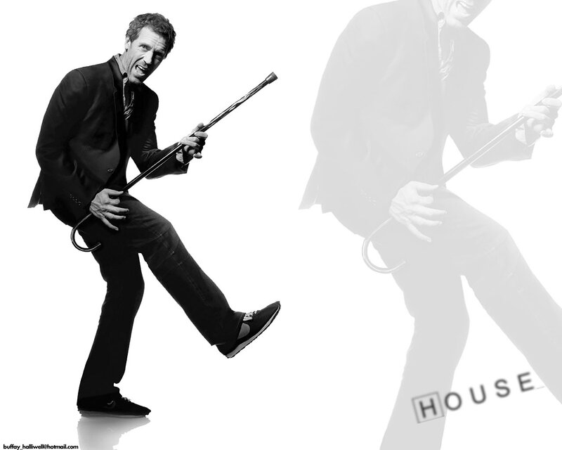 Man with cane in dynamic pose