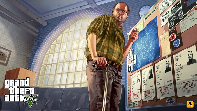 Man with Cane in Office — Green
