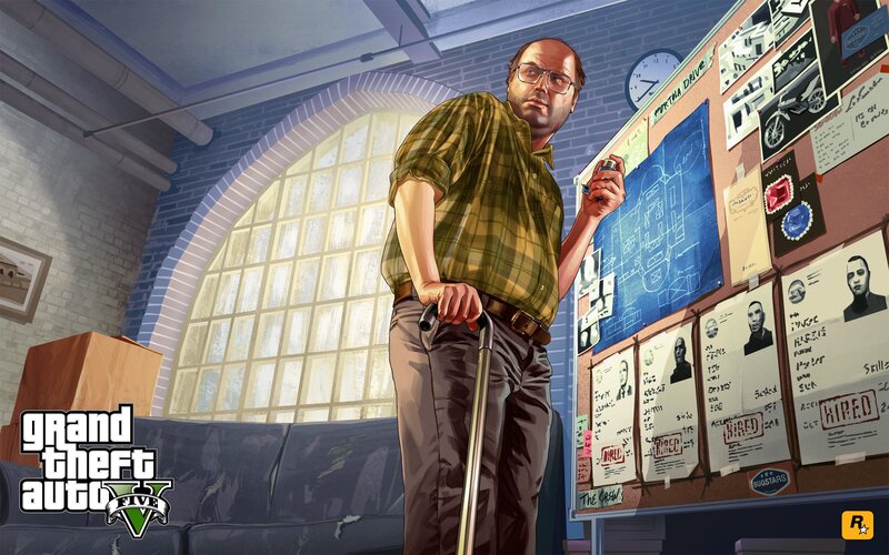 Man with Cane in Office