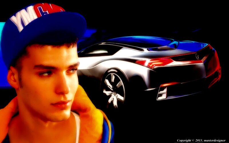 Man with Car in Background
