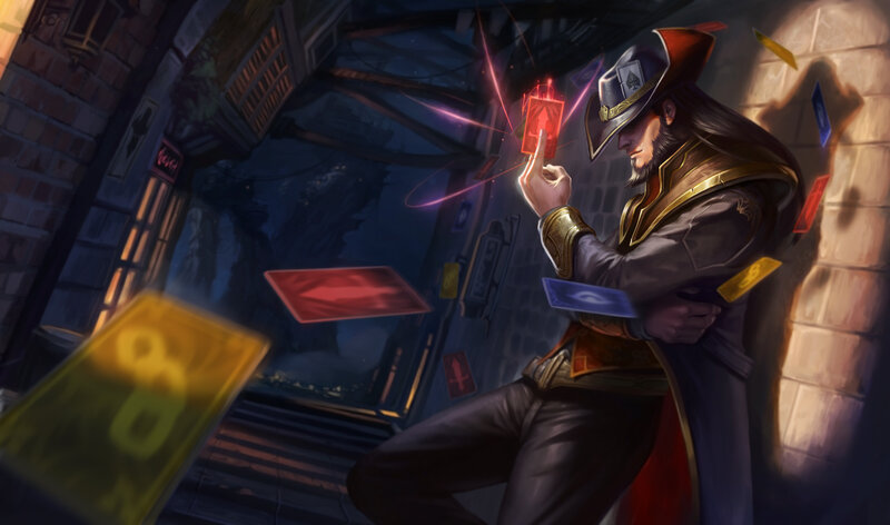 Man with Cards in Alley