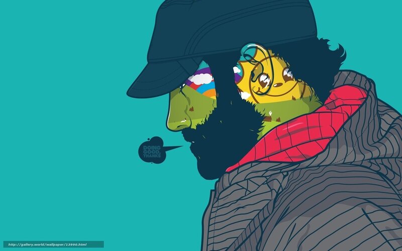 man with cartoon face