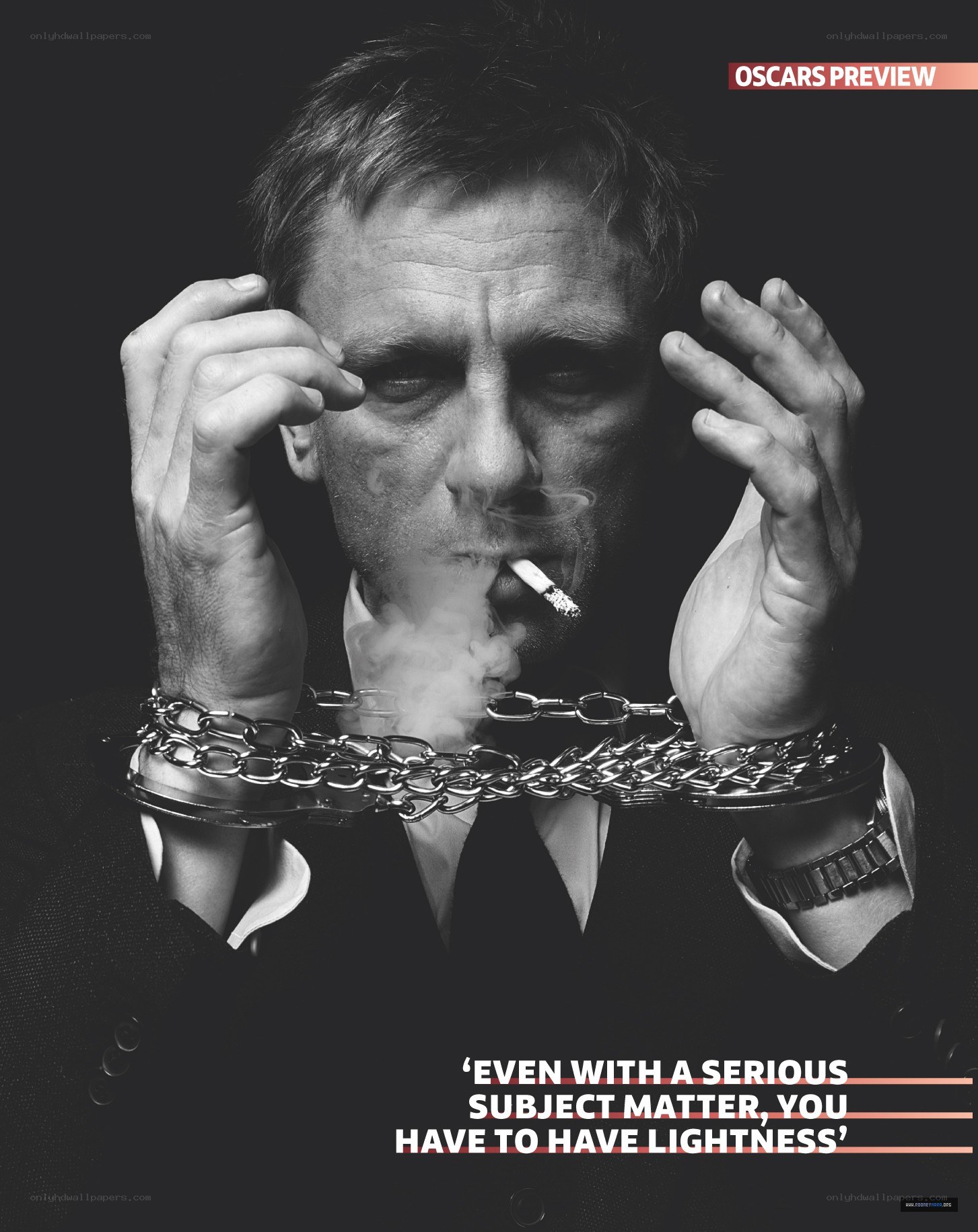Man with chains and cigarette
