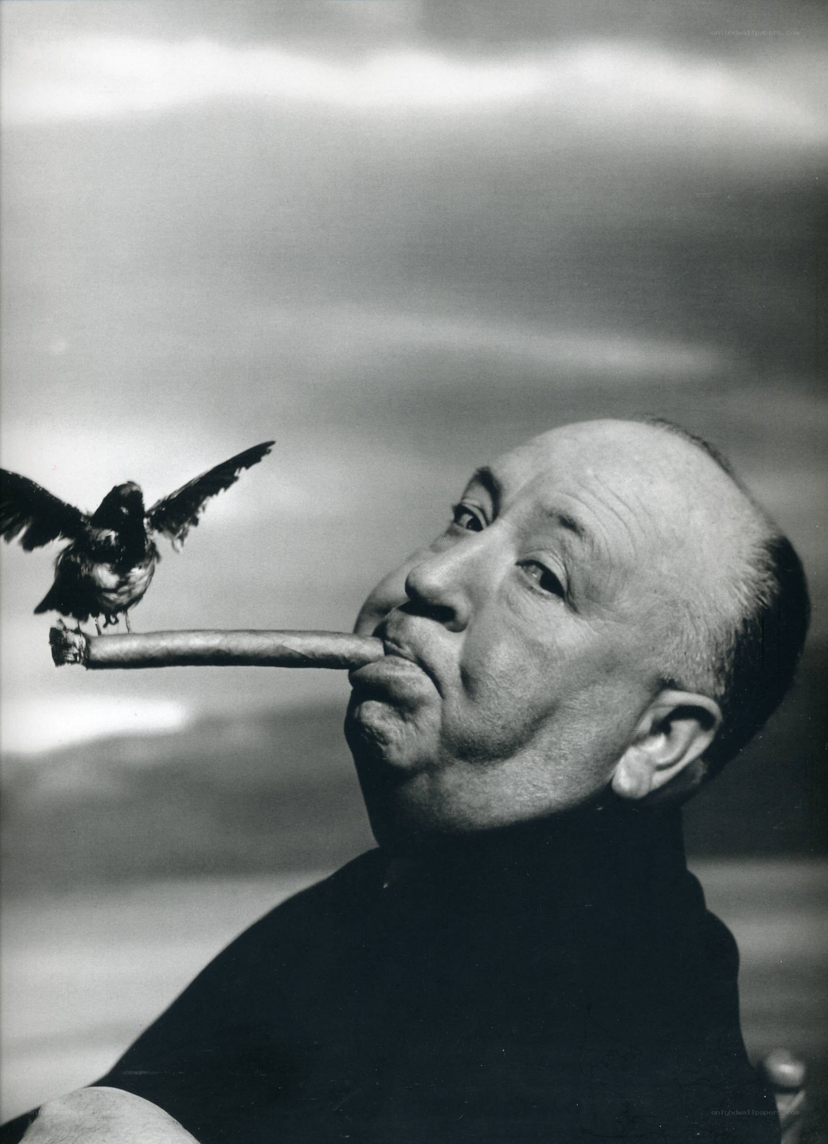 Man with cigar and bird