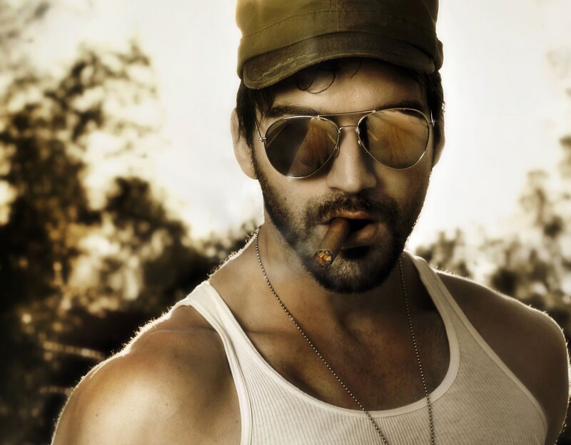 man with cigar and sunglasses