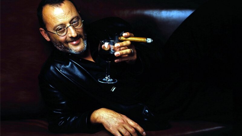 Man with Cigar and Wine — Black