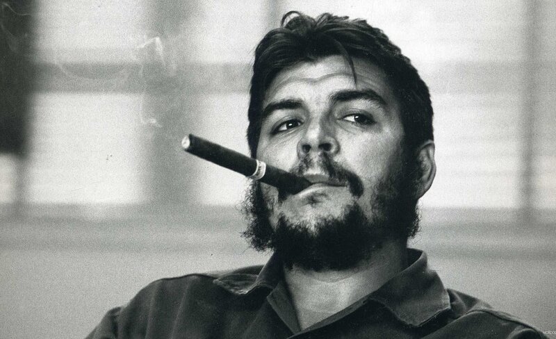 Man with Cigar in Mouth — Black, Serious
