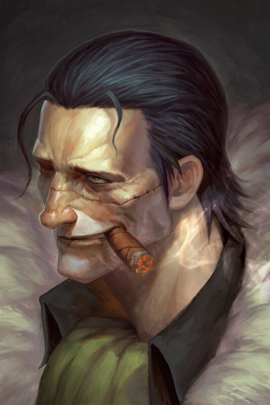 Man with Cigar in Profile