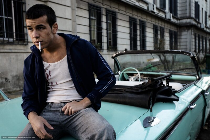 Man with Cigarette — Blue, Dramatic